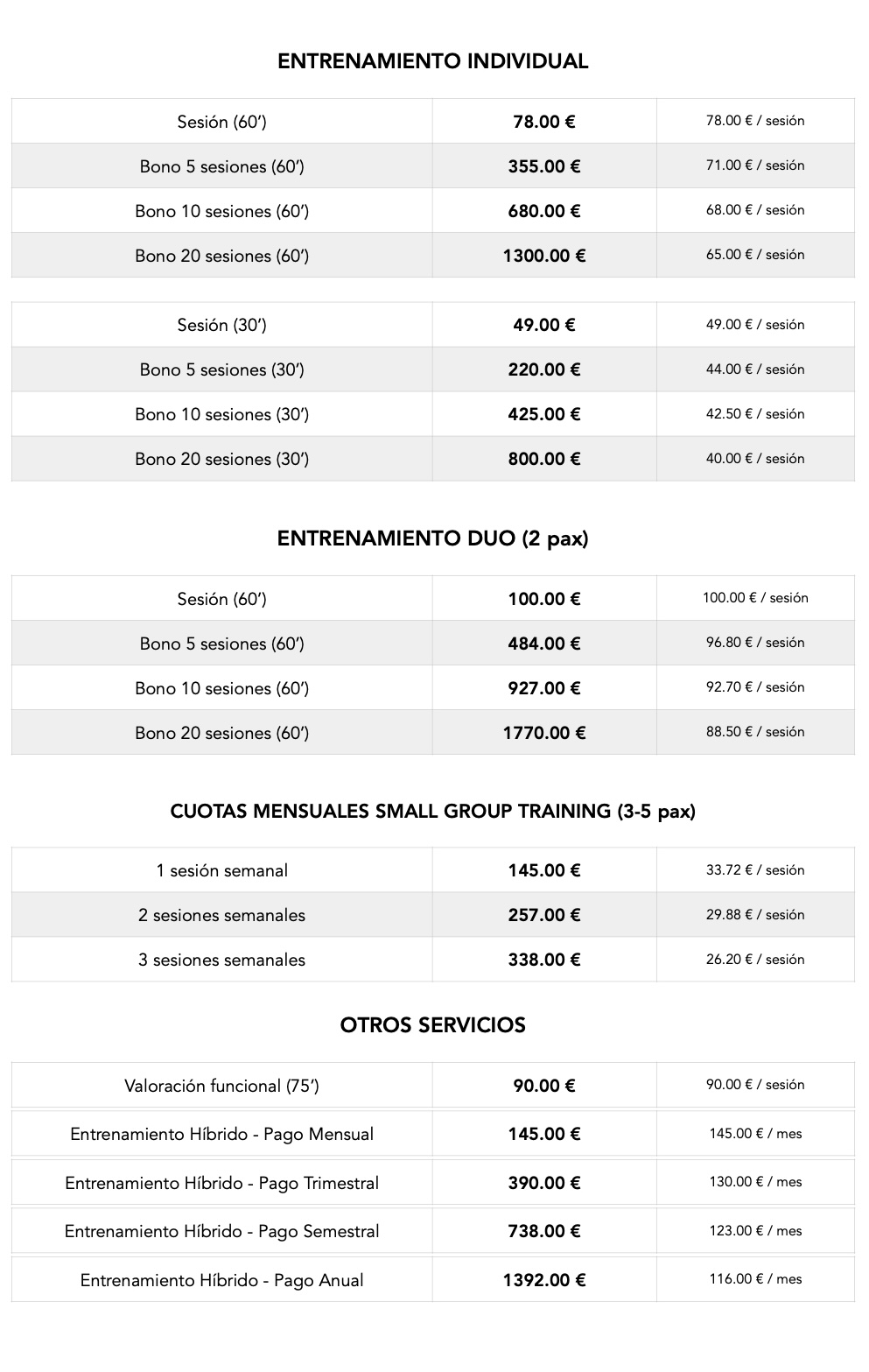 Tarifas PT Dolce Web 2026.1